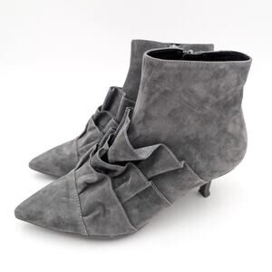 Aerosoles Loloa Mid Heel Ankle Boots Side Zip Women's Gray Size US6.5 EU37